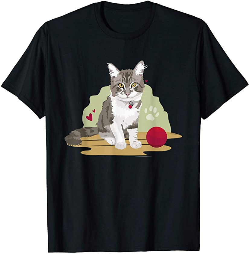 sweet little grey white young tabby kitten cat T-Shirt