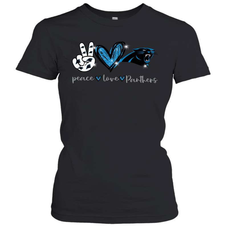 Peace Love Panthers gift for Carolina Panthers Fans Women’s T-Shirt