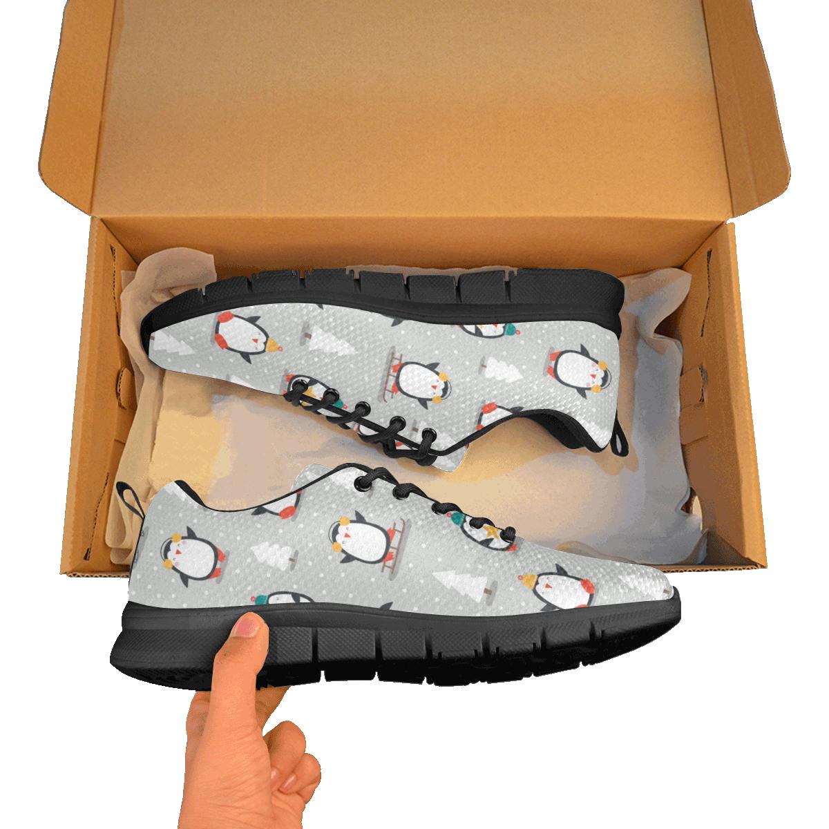 Cute Penguin Christmas Pattern Women’S Sneaker Shoes