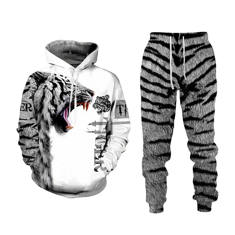 Tiger Skin B&W Hoodie Or Joggers #Kv