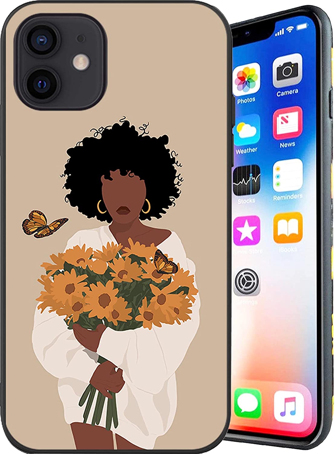 Phone Cases Black Girl Art Creative Pattern For Women Girls Boys Case, Soft Tpu Shockproof Full Body Protection Case