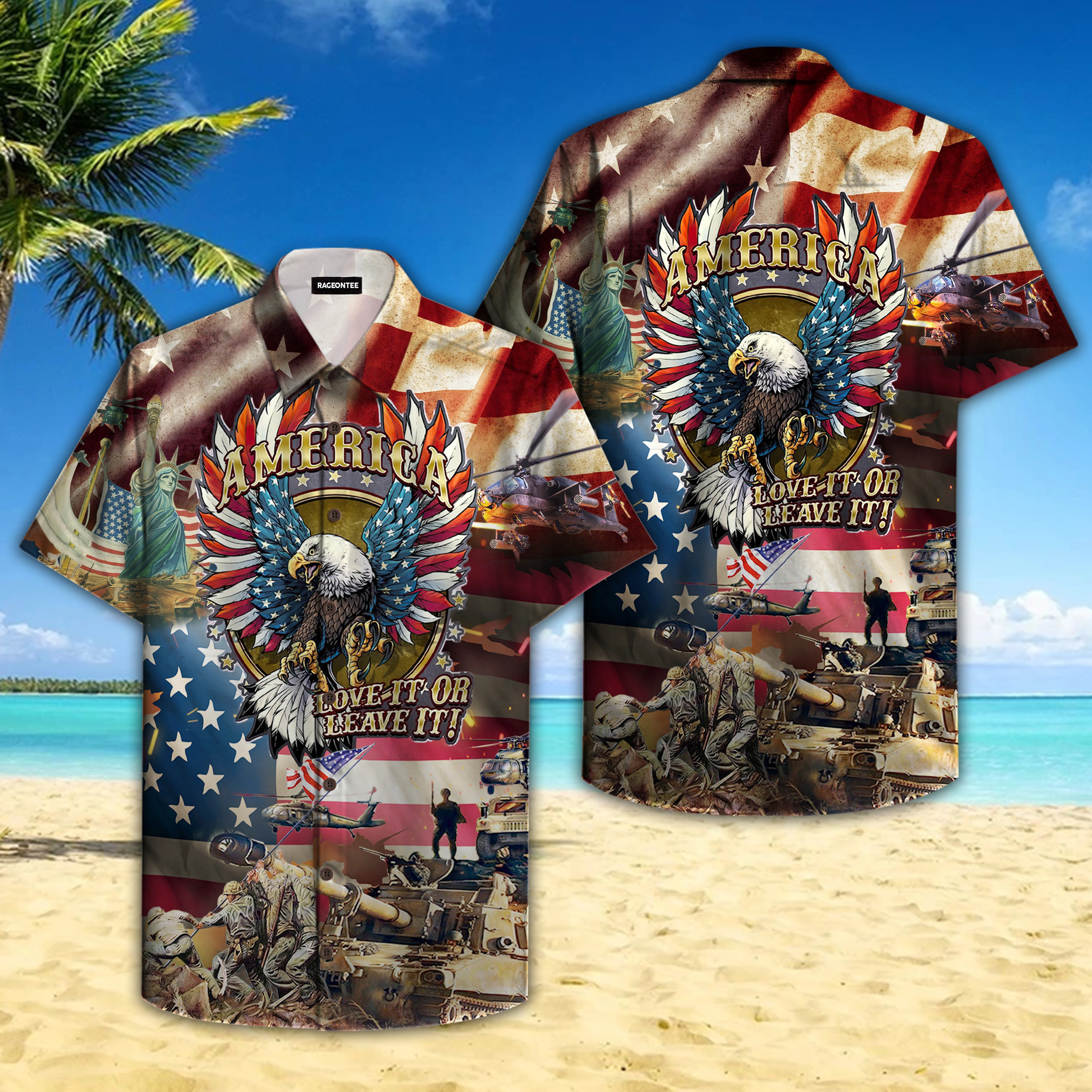 Eagle Patriotic God Bless America Hawaii Shirt Unisex Adult Ha4250