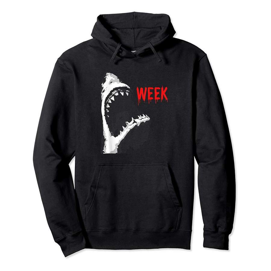 Bloody Week Funny Shark Opening Jaw Teeth Sharks Lover Hoodie Premium Tee