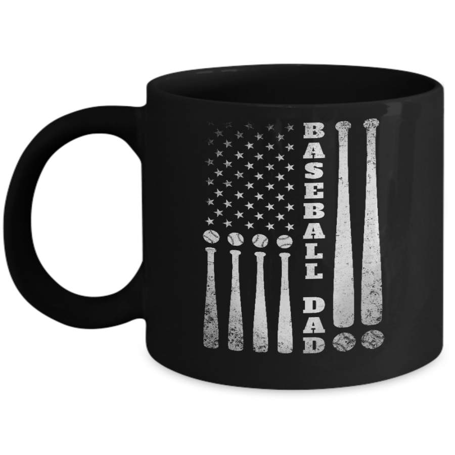 American Flag Vintage Baseball Dad Father’s Day Mug