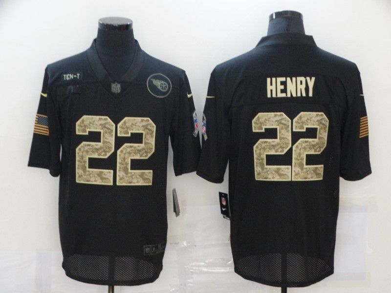 Tennessee Titans Derrick Henry #22 NFL 2020 Black And Camo Jersey