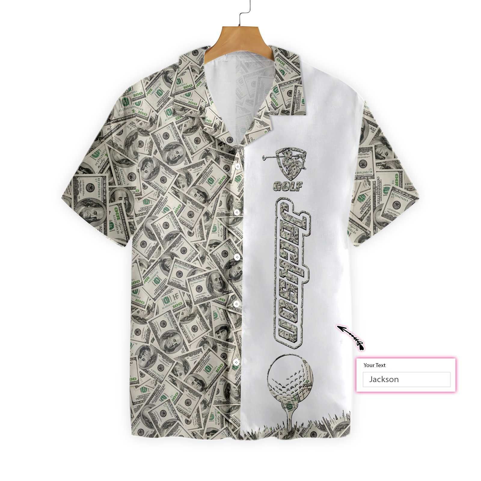 Cover Your Body With Amazing Personalized Dollar Golf Hawaii Aloha Shirts Custom Name L Ha95325