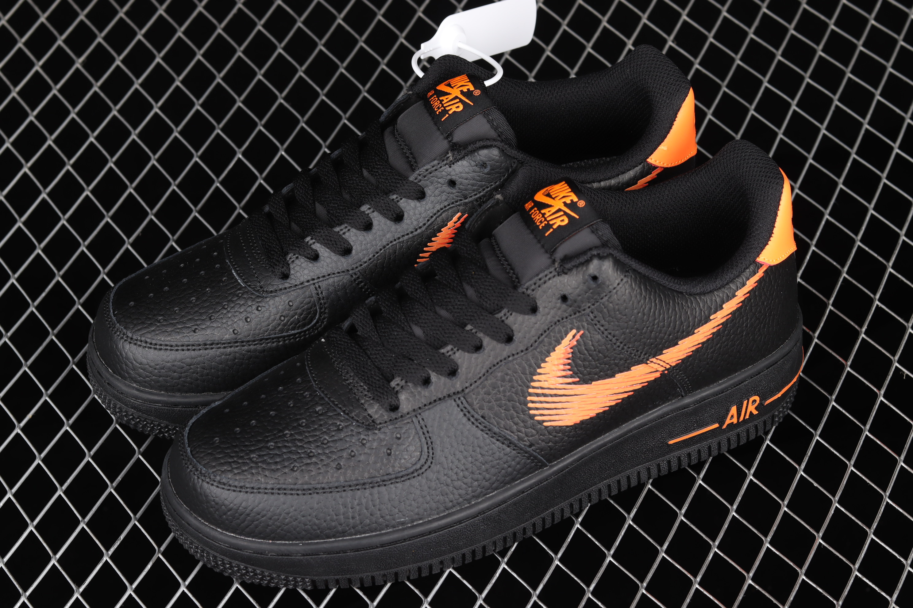 Nike Air Force 1 Low Zig Zag Black Orange Shoes Sneakers PR-970993