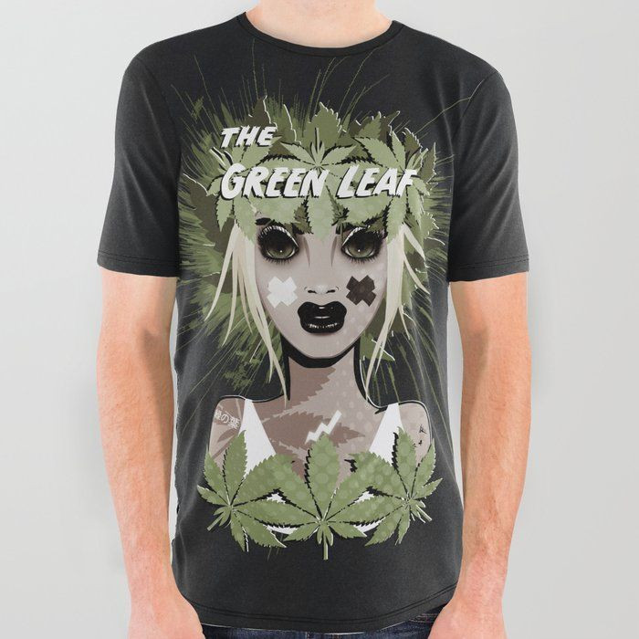 The Green Leaf English All Over Graphic Tee By Vic4U Shirt