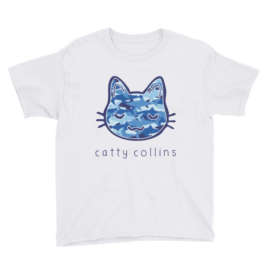 Boys Shark Camo Cat T-Shirt