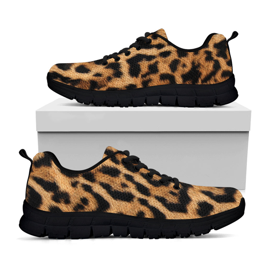 Jaguar Fur Pattern Print Black Sneakers