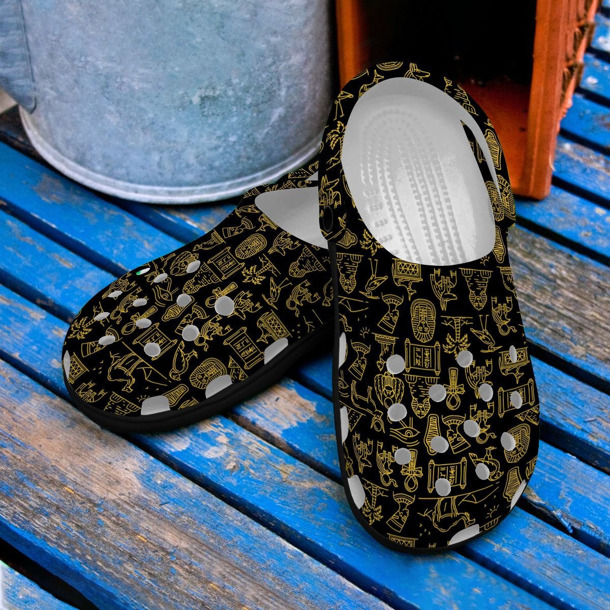 Egypt Personalized Clog, Custom Name, Text, Color, Number Fashion Style For Women, Men, Kid, Print 3D Egypt Pattern