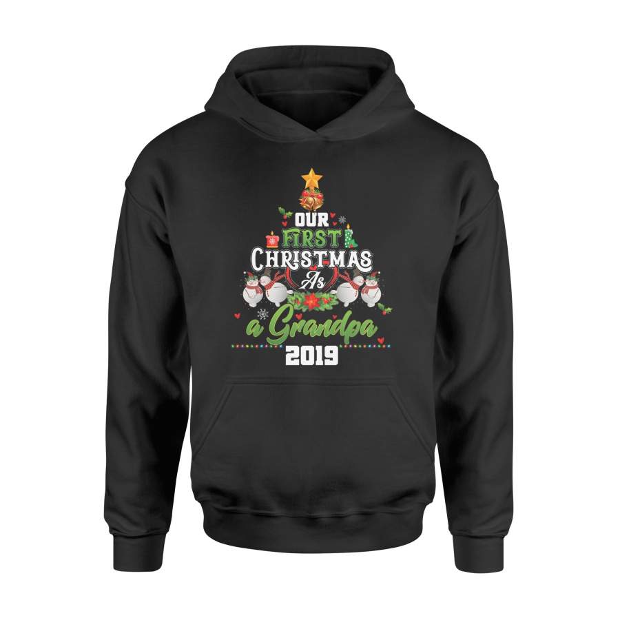 Our First Christmas As Grandpa 2019 Shirt Christmas Tree T Shirt – Standard Hoodie