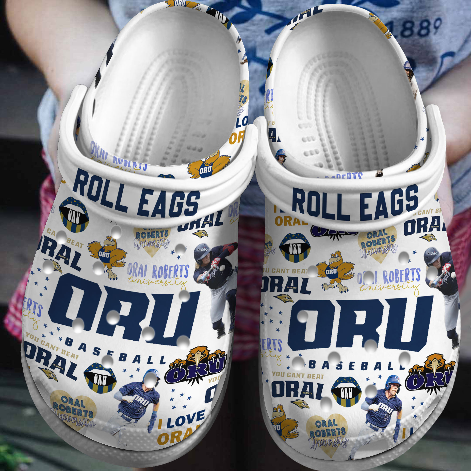 Oral Roberts Golden Eagles NCAA Sport Crocss Crocband Clogs Shoes Comfortable For Men Women and Kids