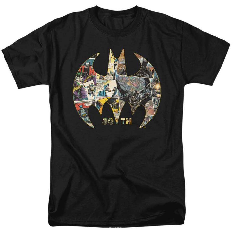 Batman 80th Shield Men’s 18/1 Cotton Short-Sleeve T-Shirt