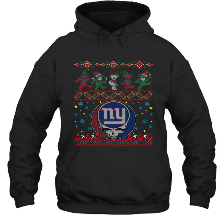 New York Giants Christmas Grateful Dead Jingle Bears Football Ugly Sweatshirt Adult Unisex Hoodie Sweatshirt