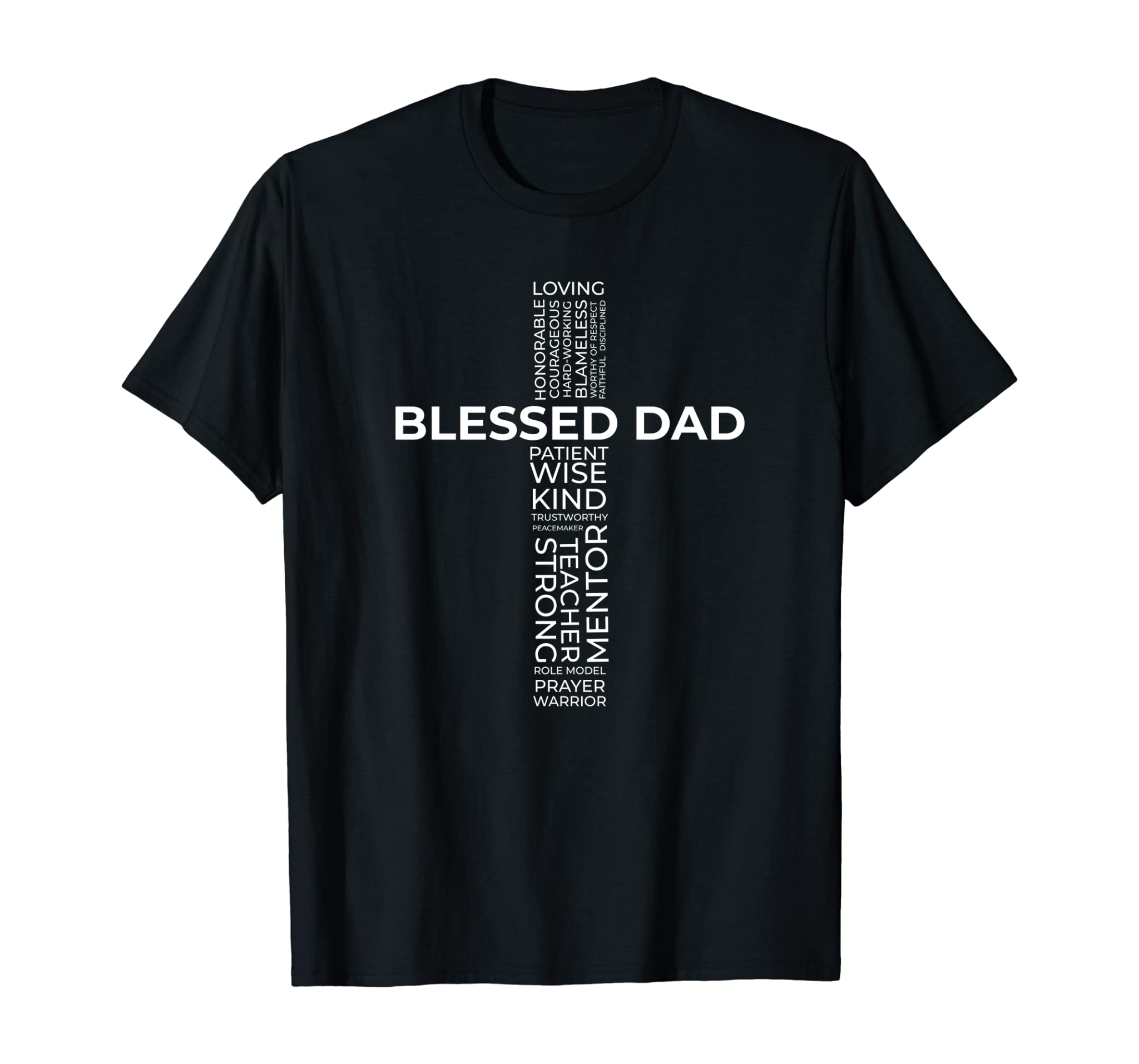 Mens Christian Blessed Dad Cross Father’s Day Shirt