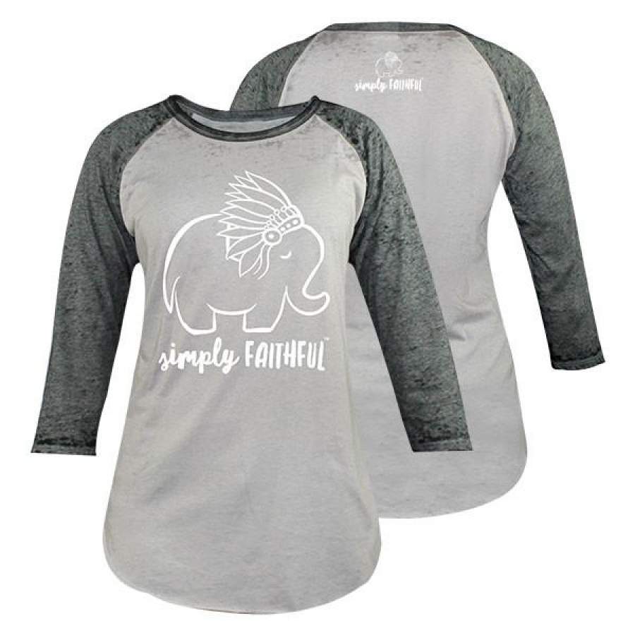 Simply Faithful By Simply Southern Elephant Grey Long Sleeve T-Shirt