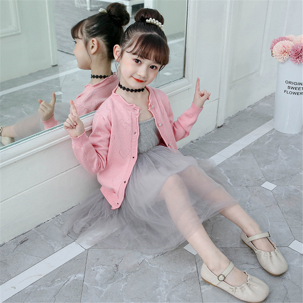 2022 Infant Baby Toddler Clothes Sweaters Knitted Pearls Cardigan Coat For Girls Kids Coats And Jackets Children Outwear AA3311 alx