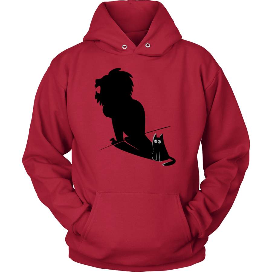 Tshirts Funny – Potential Lion Shadow and Cat design on Hoodie