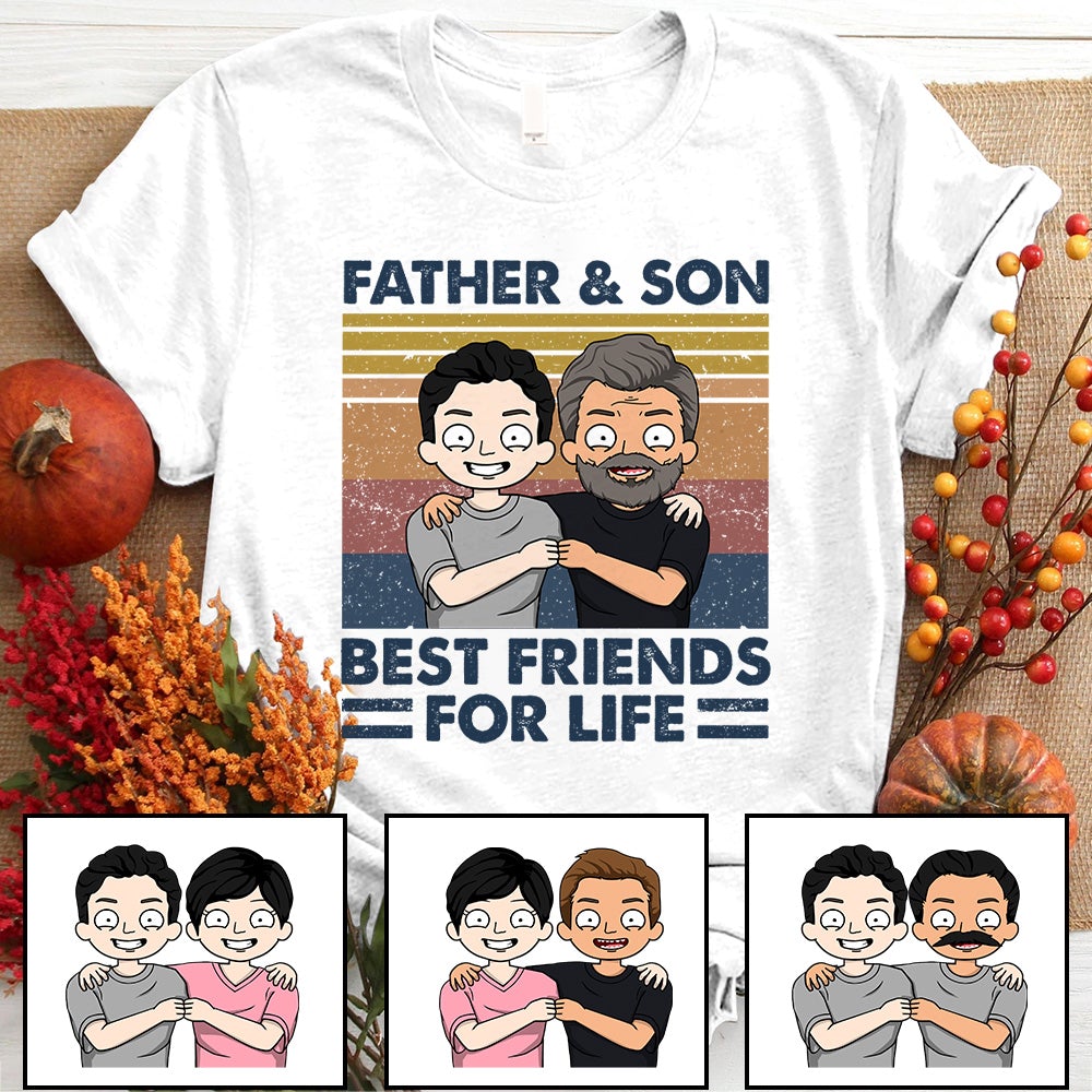 Personalized Father And Son Best Friends Forever Vintage Shirt Funny Father And Son Quotes Retro Vintage Shirt