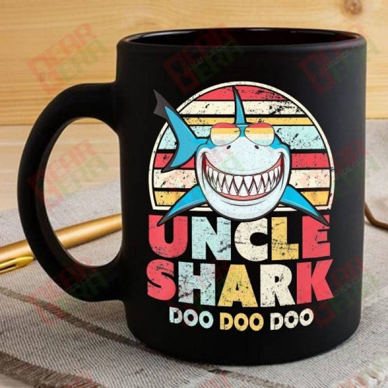 Vintage Retro Uncle Shark Doo Doo Doo Coffee Mug Mens Custom Father’s Day Mother’s Day Gift Idea GE389