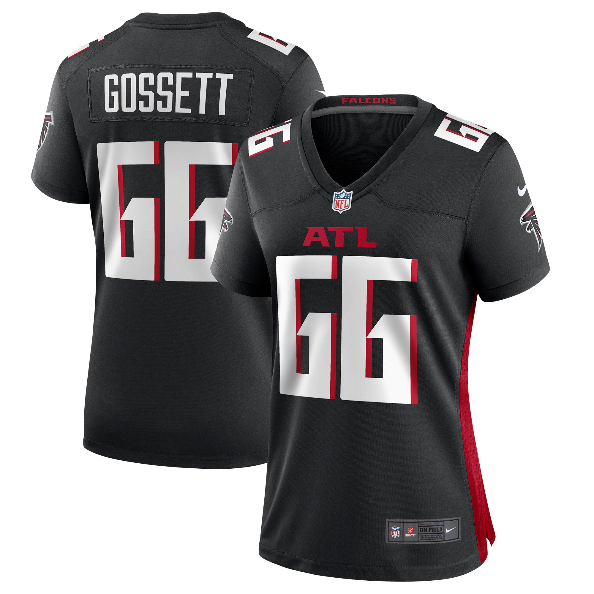 Colby Gossett Atlanta Falcons Womens Game Jersey – Black NFL