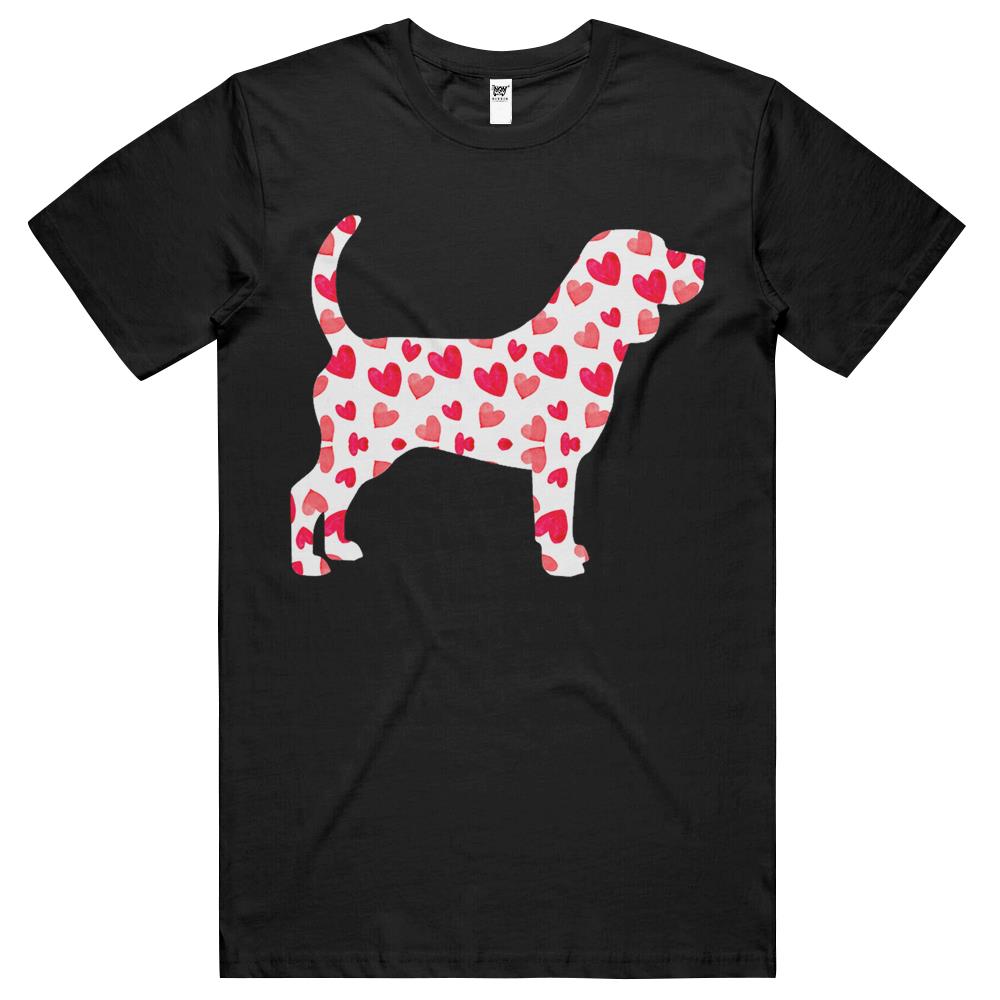 Valentines Day Beagle Hearts Puppy Dog Lover T Shirts