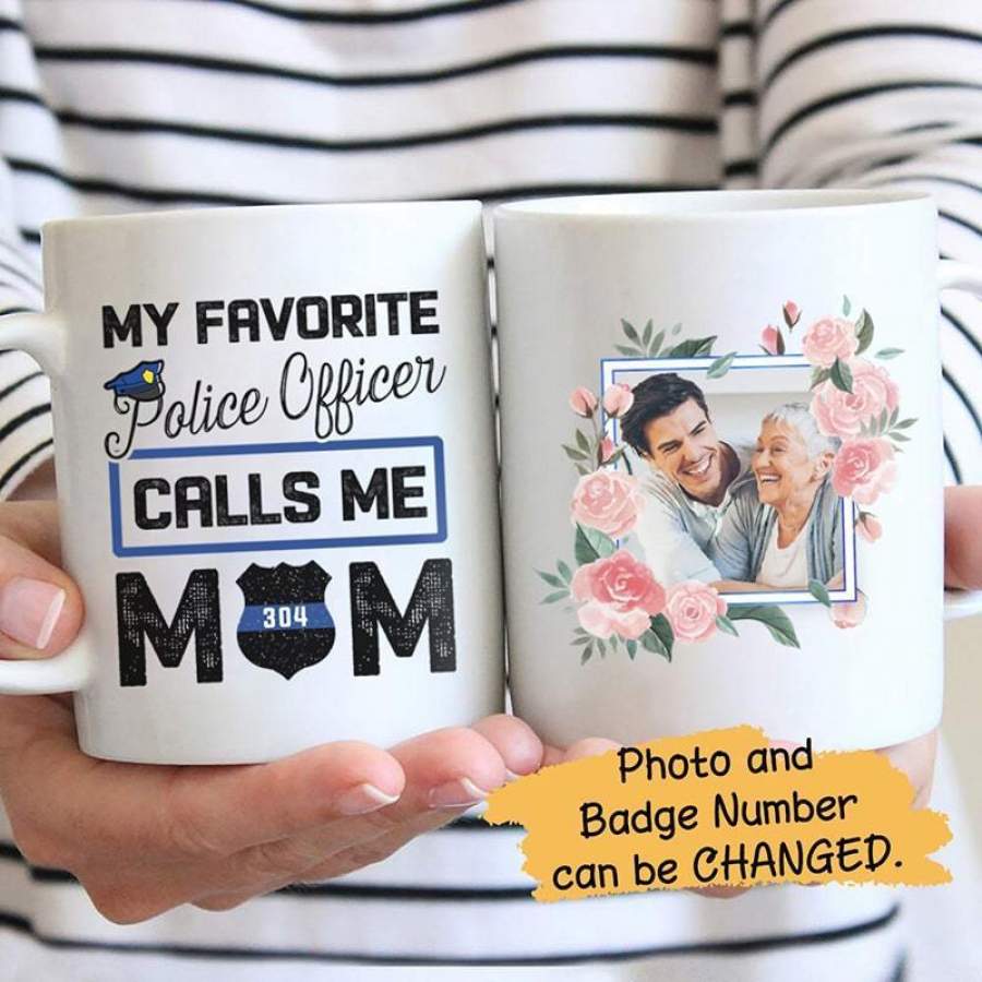 TBL – My Favorite Police Officer Calls Me Mom Personalized Photo Mug