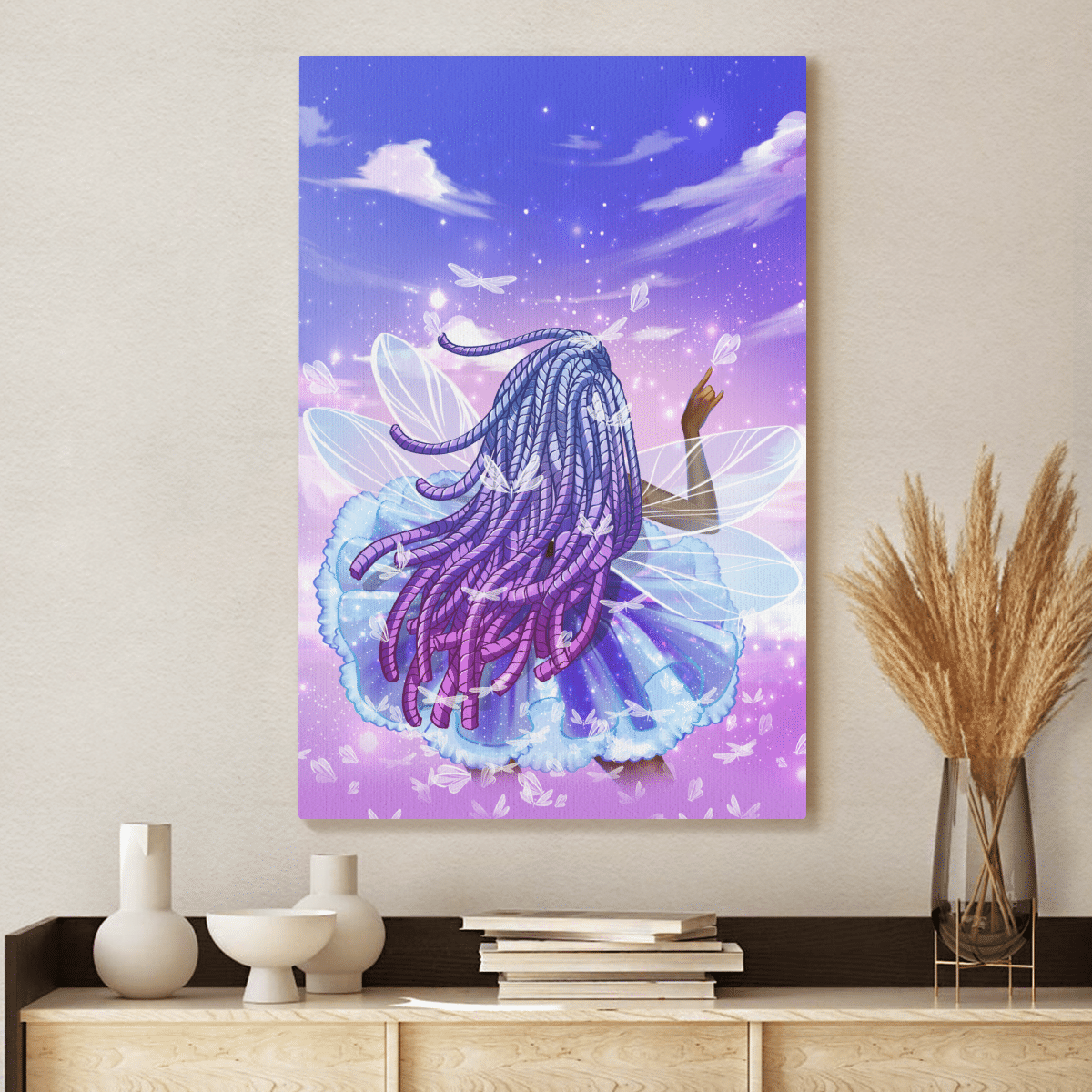 Loc Hair Art Wall Decor Natural Hair Loc’D Canvas Dreadlocks Melanin Poster Loc Queen