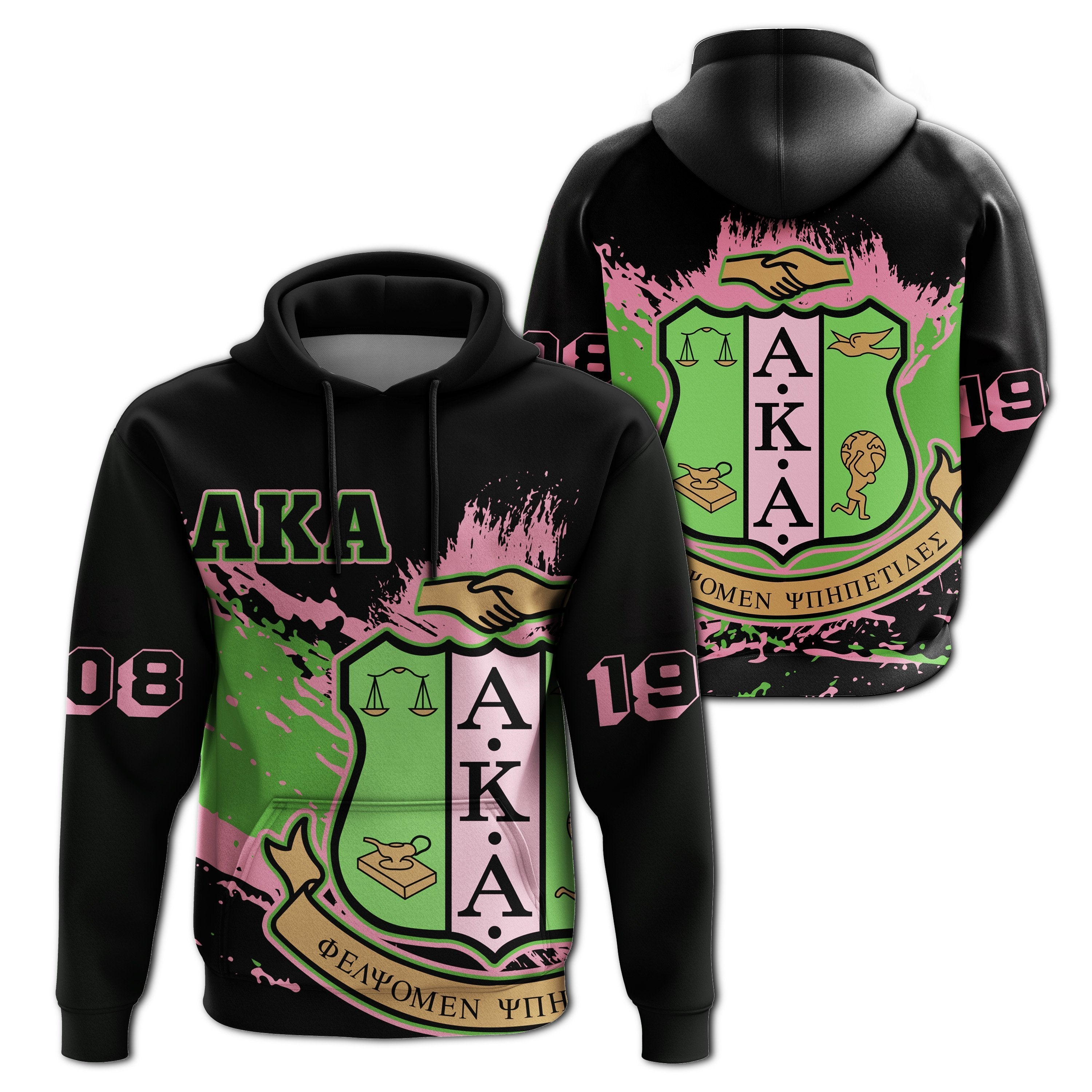 Greek Life Hoodie – Alpha Kappa Alpha Pullover – Tip Style