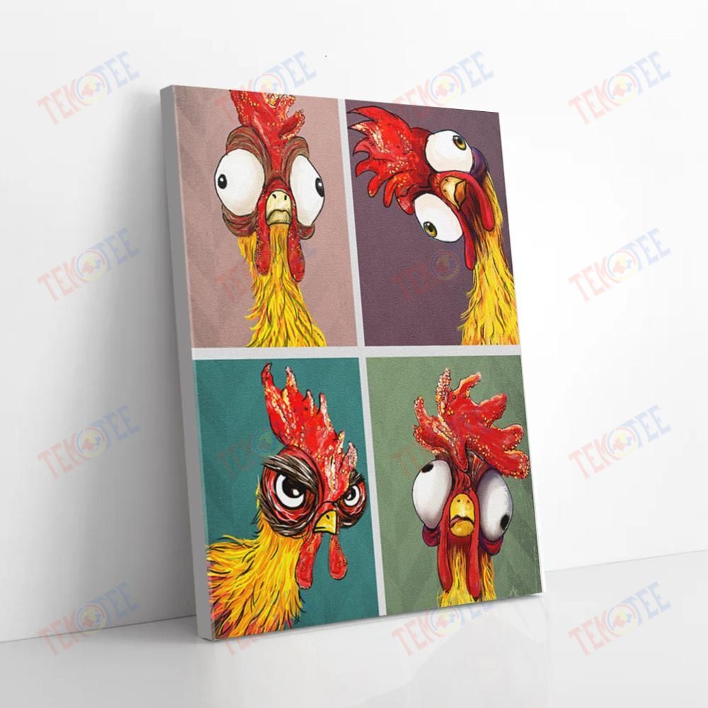 Canvas Prints Chicken Face Clucking Funny Vintage Wall Art Canvas Glamorous Living Room Bedroom Bathroom Home Decoration