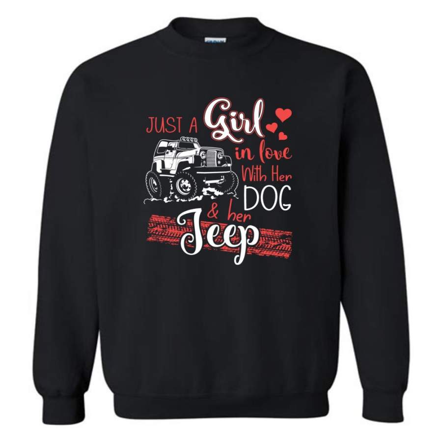 Jeep Dog Shirt Just A Girl In Love With Jeep And Her Dog Sweatshirt Lt11