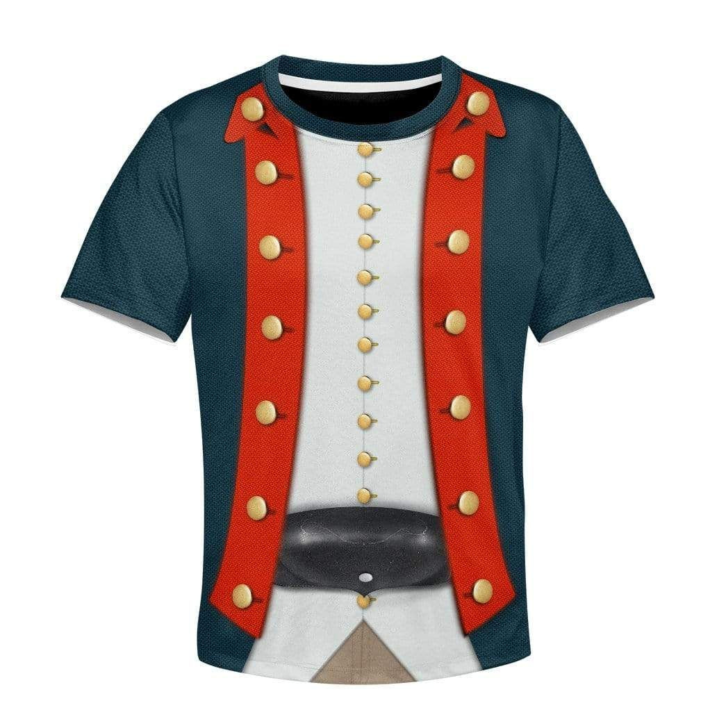 3D Kid American Revolutionary War Uniform T-Shirts Apparel