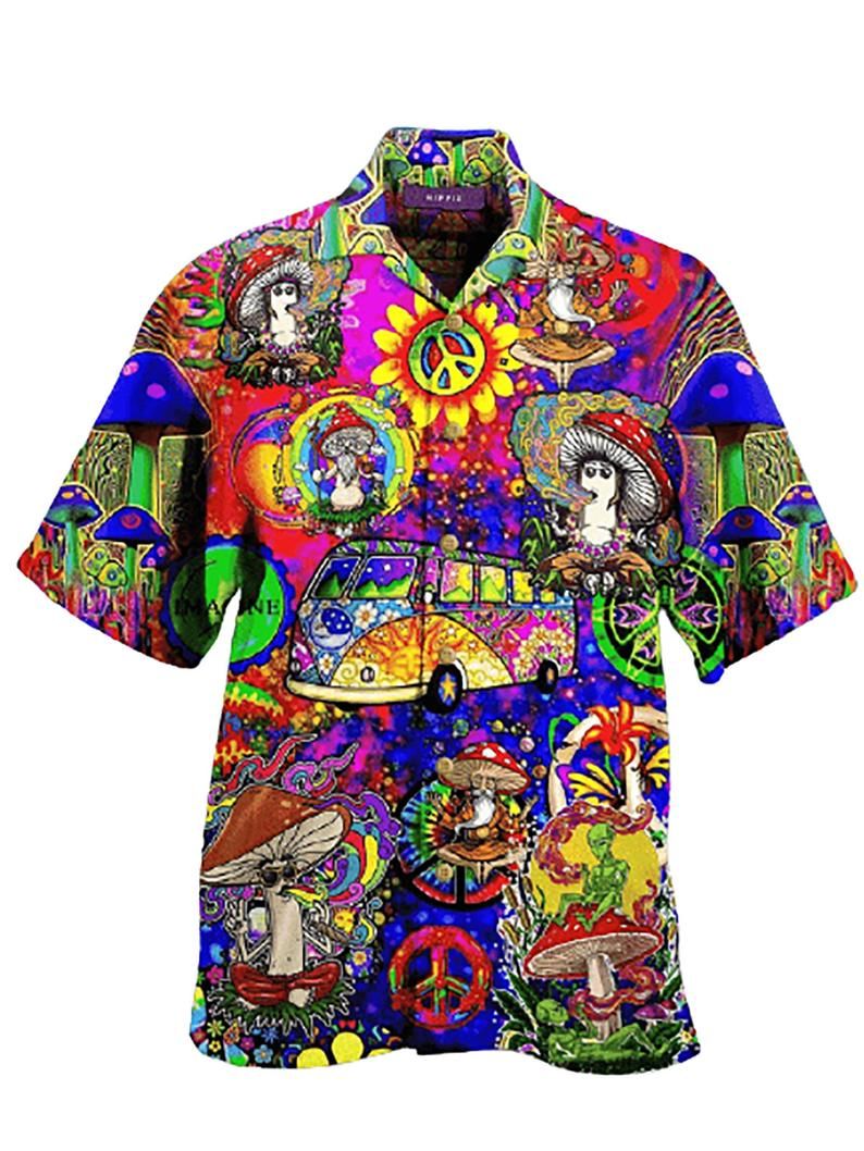 Mushroom Hippie Multicolor Nice Design Hawaii Shirt Ha18080