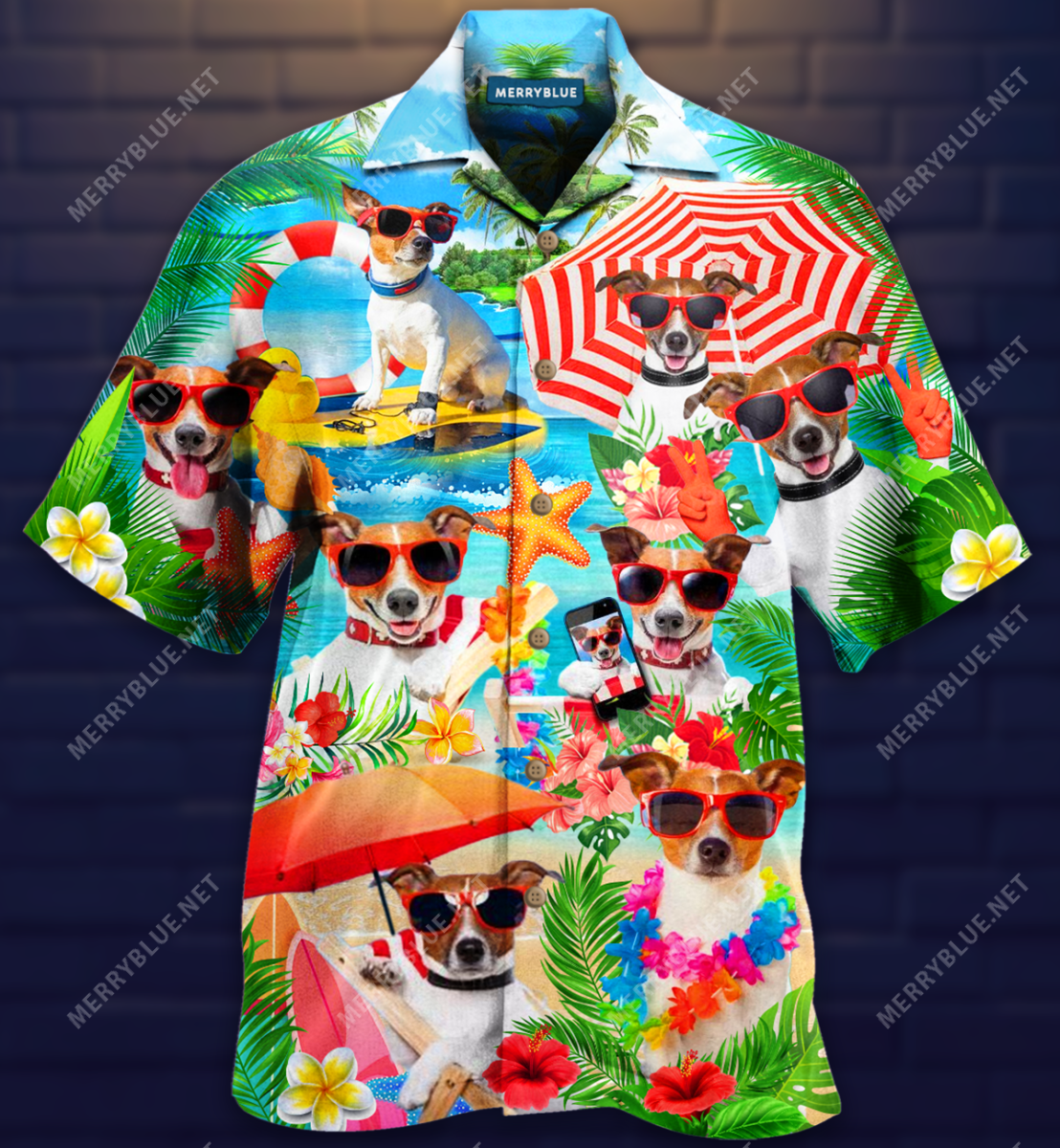 Beach Vibes Only  Dogs Love Them Unisex Hawaiian Shirt