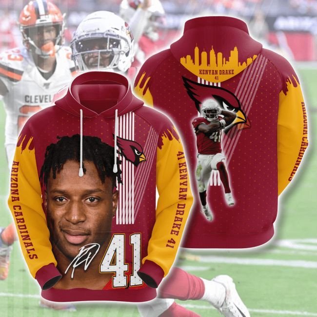 Arizona Cardinals 41 Kenyan Drake 70 Unisex 3D Hoodie Gift For Fans