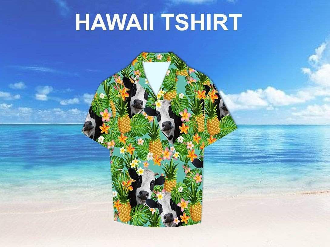 Find Cow Pineapple Flower Tropical Hawaii Aloha Shirts Ha8518