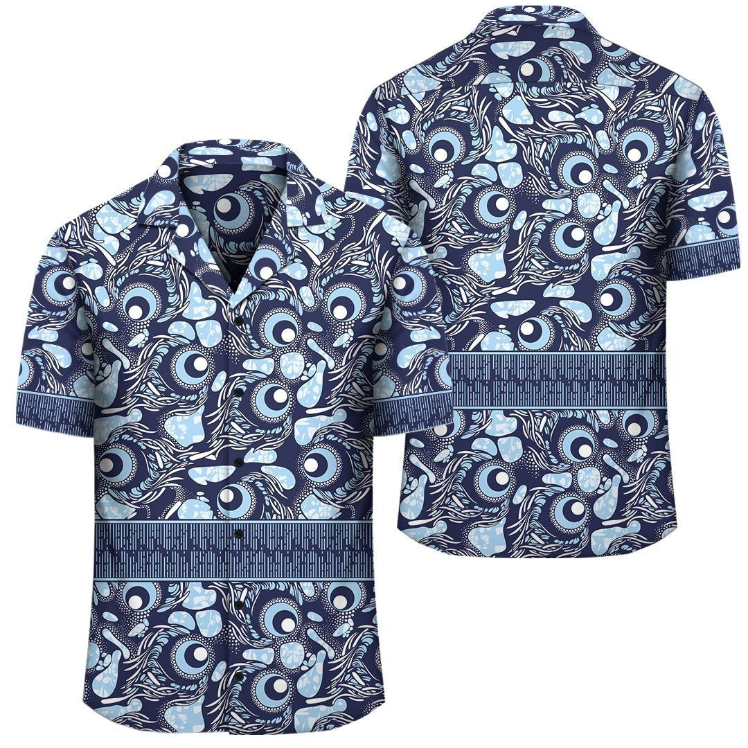 Africa Hawaiian Shirt – Ankara Ngwane Blue Hawaiian Shirt J1