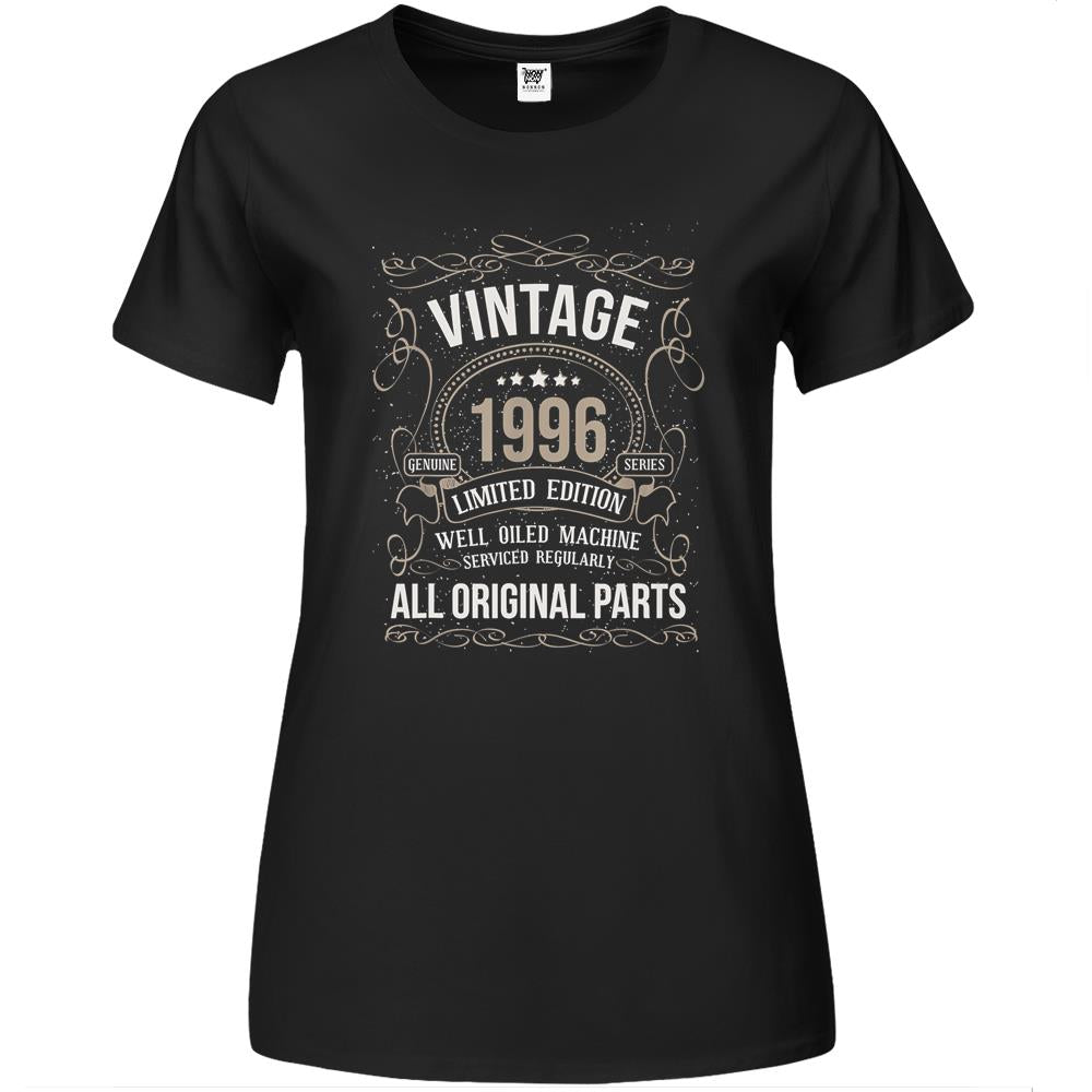 Vintage 1996 25Th Birthday All Original Parts Premium Womens Tshirts