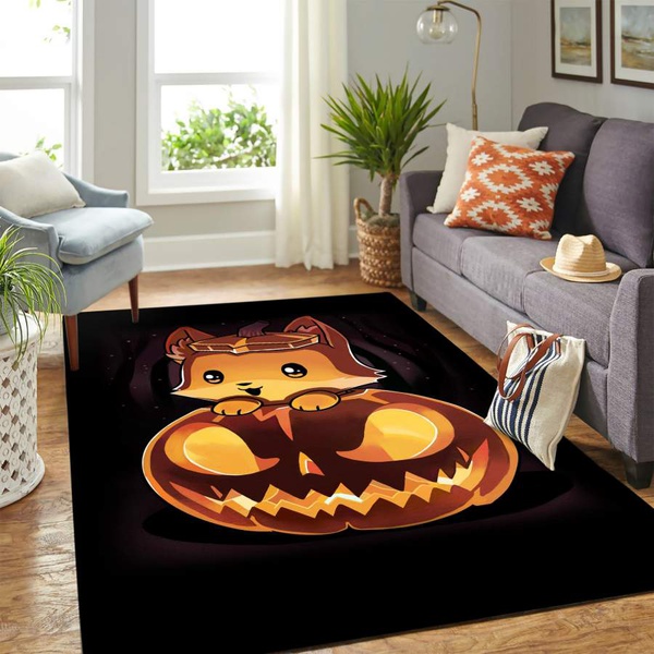 Fox Halloween Carpet floor area rug – home decor – Bedroom Living Room decor