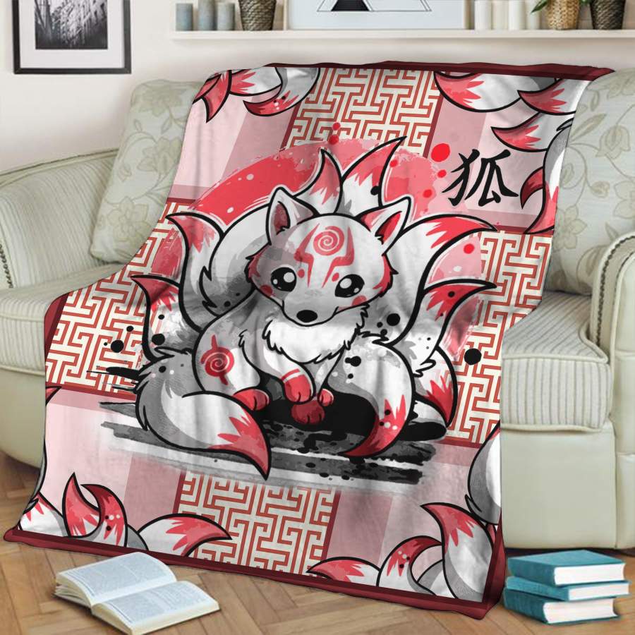 Ninetail Fox Spirit 3D Throw Blanket