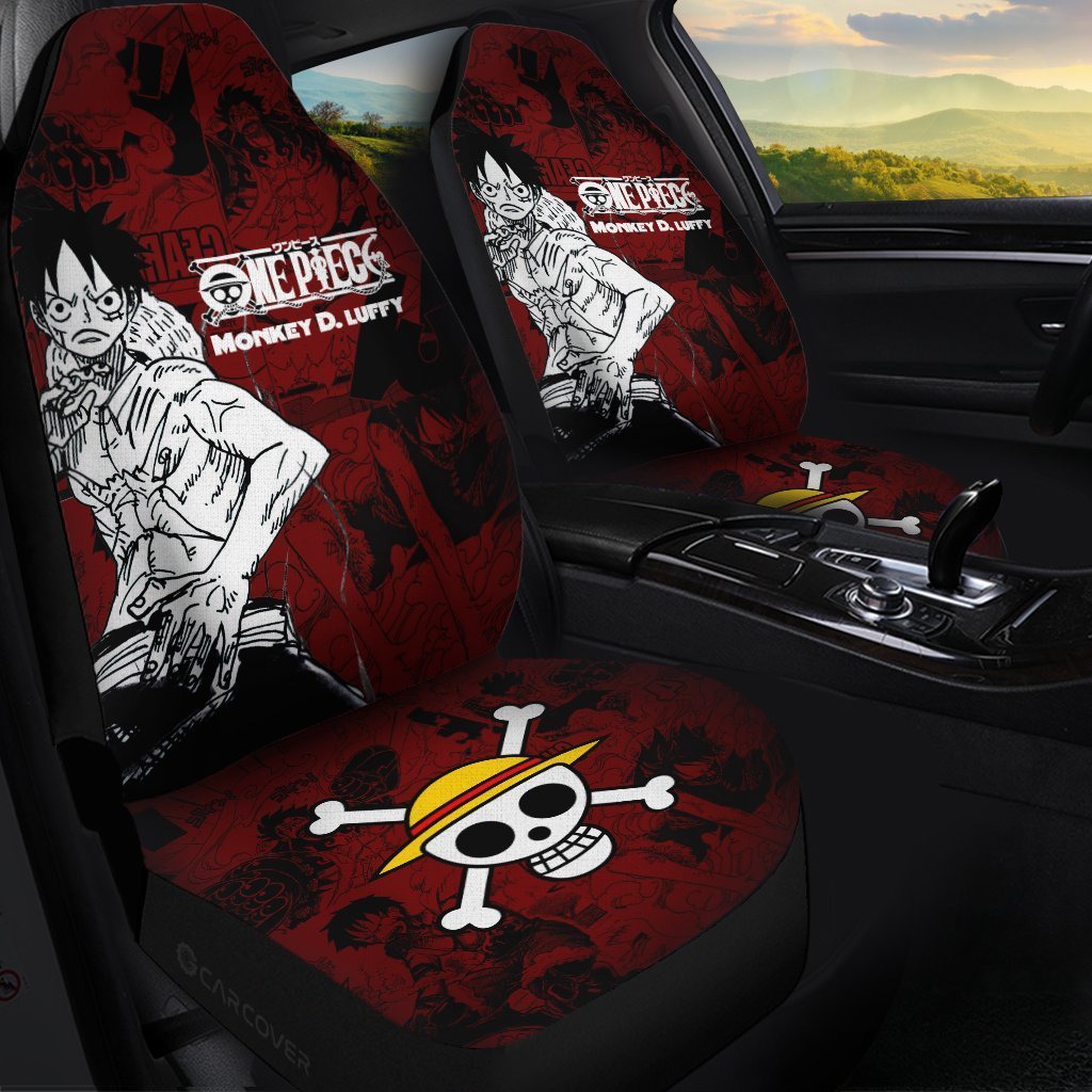 Monkey D. Luffy Car Seat Covers Custom Anime Mix Manga One Piece Car Interior Accessories