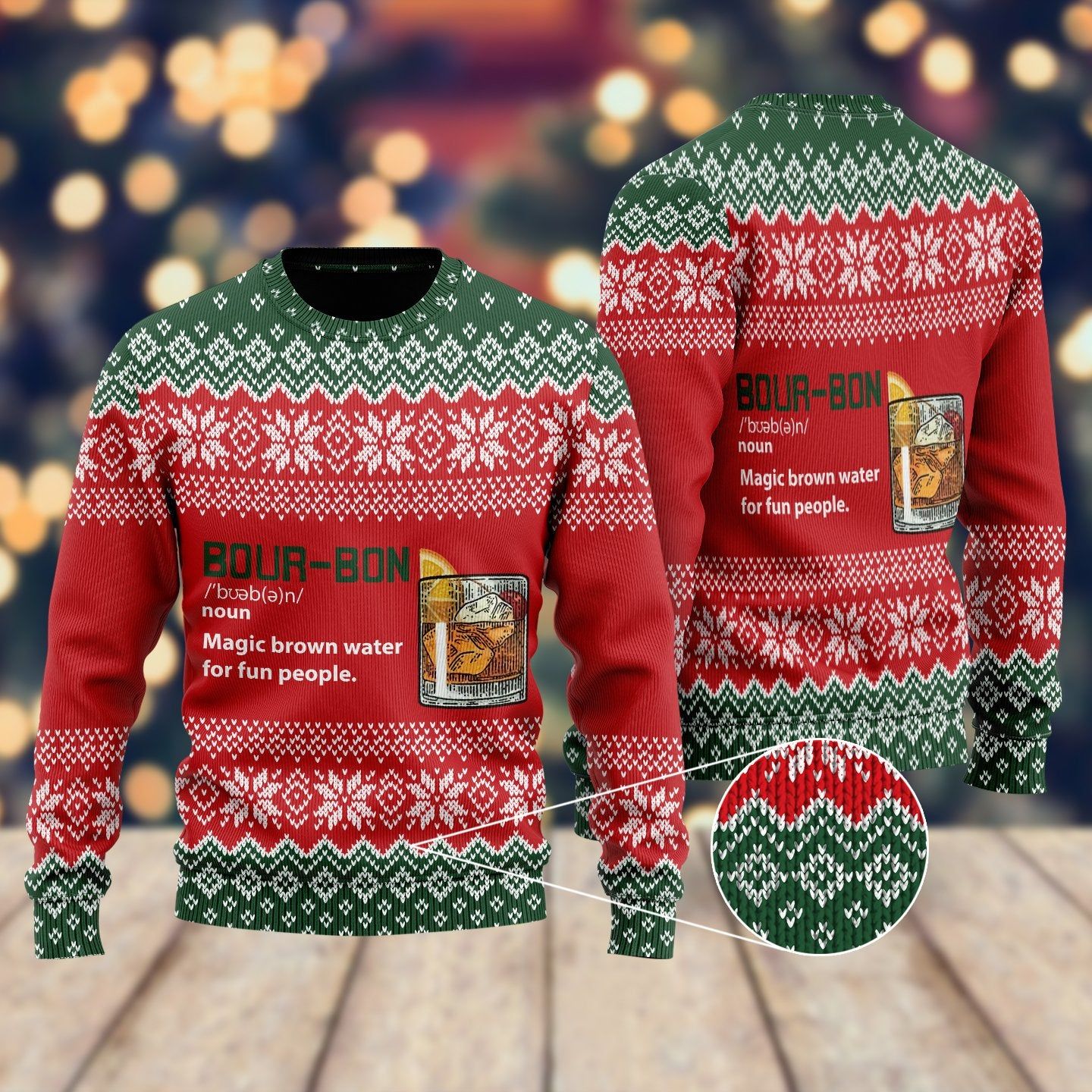 Bourbon Noun Ugly Christmas Wool Sweater