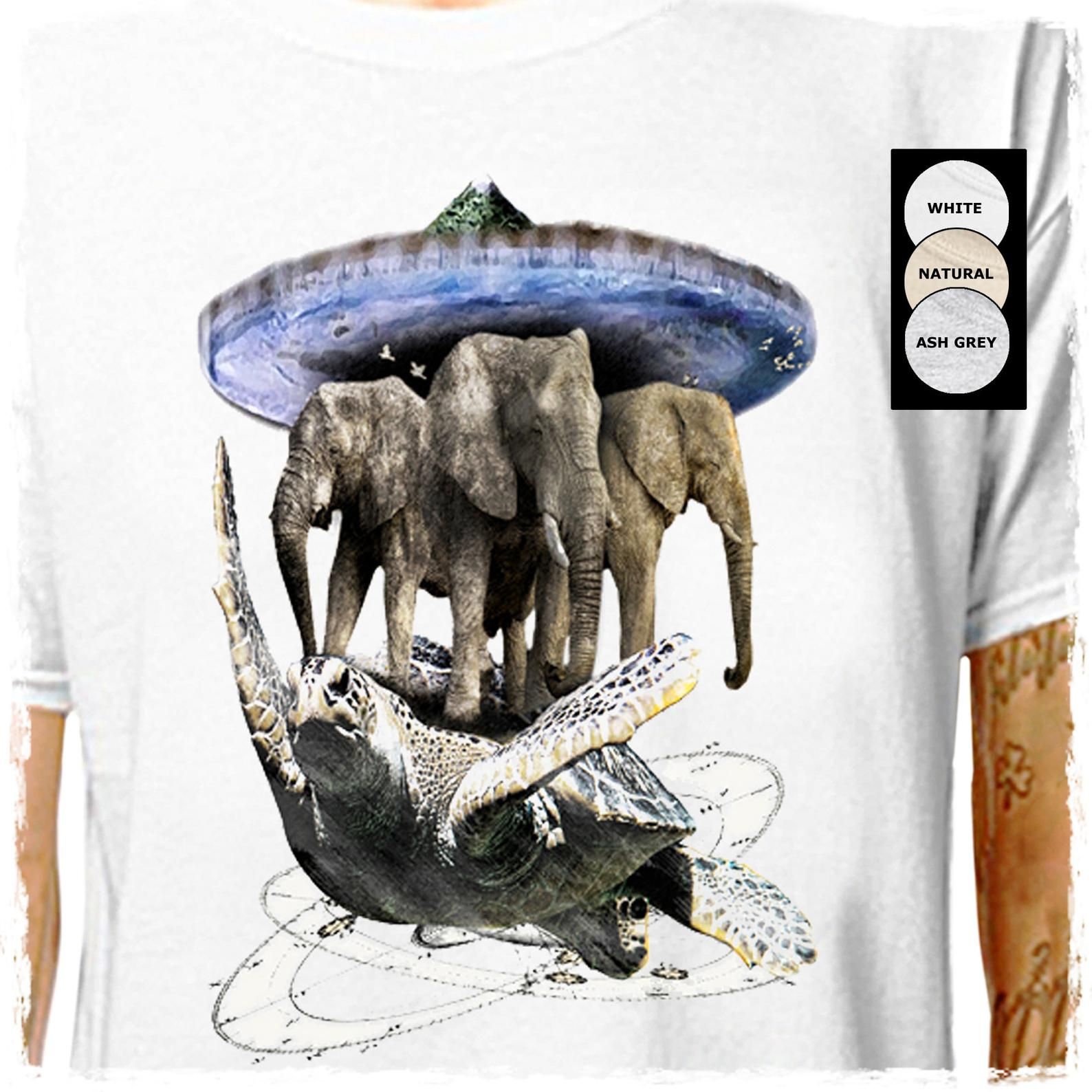 Space Turtle T-Shirt Elephants Tolkien The Hobbit Lord Of The Rings Neil Gaiman Father Day Lazycarrot