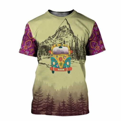 Hippie Van Into The Forest I Go To Lost My Mind And Find My Soul 3D All Over Printed Shirts For Men And Women, Gift For Hippie Lover, Hippie Soul