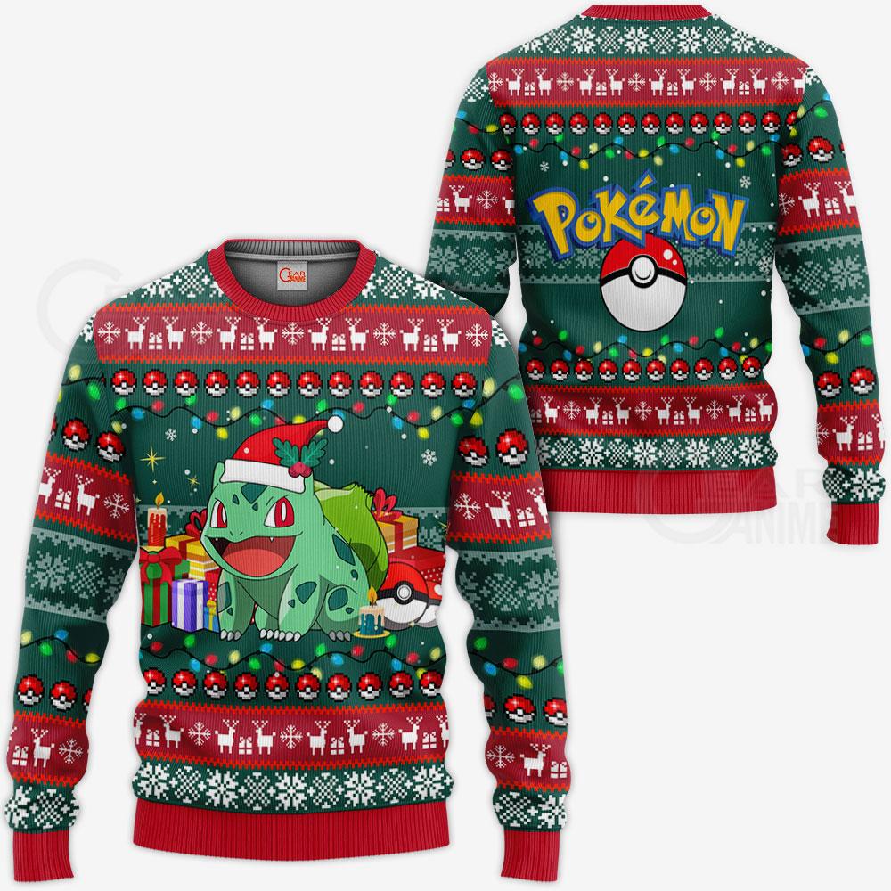 Bulbasaur Ugly Christmas Sweater Pokemon Anime Xmas Gift VA11