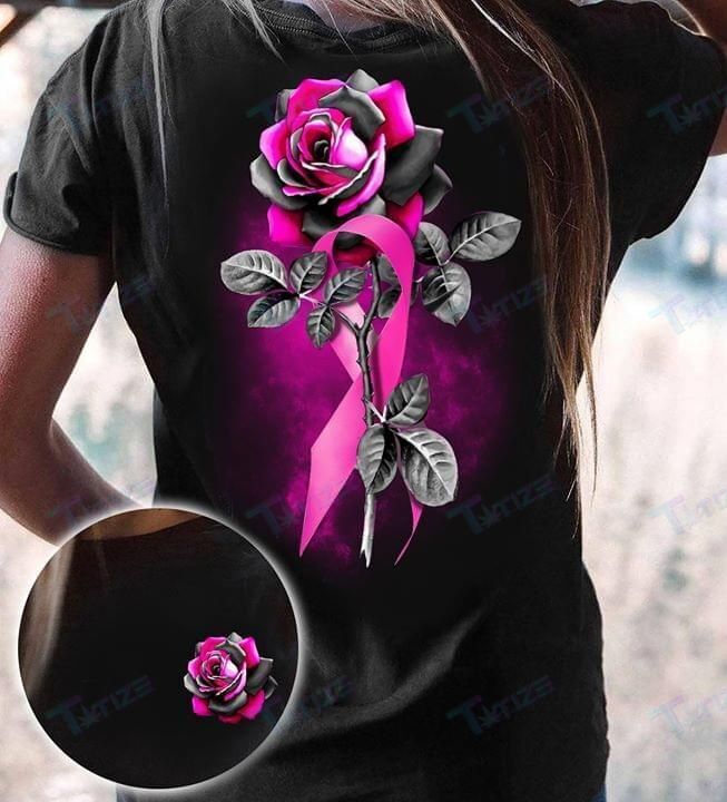 Breast Cancer Awareness Rose Two Sided Graphic Unisex T Shirt, Sweatshirt, Hoodie Size S – 5Xl