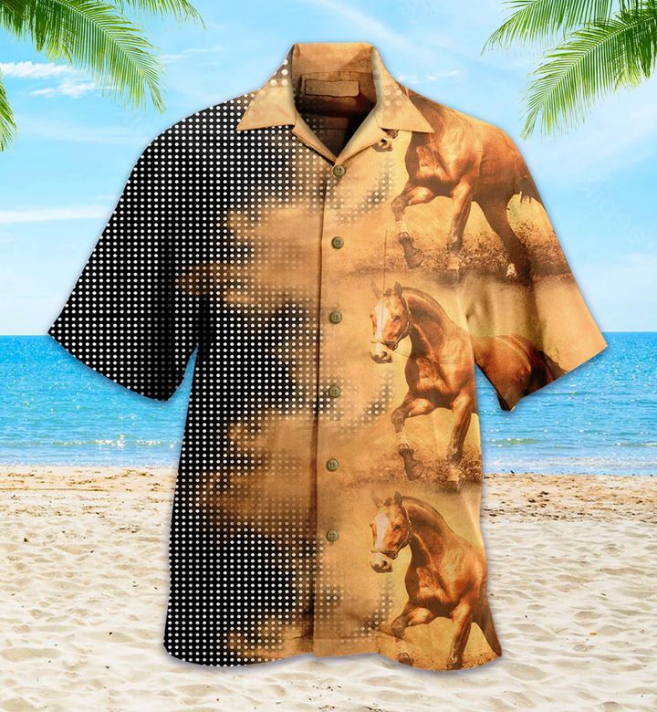 Horse Comforter Brown Hawaii Shirt Ha86795