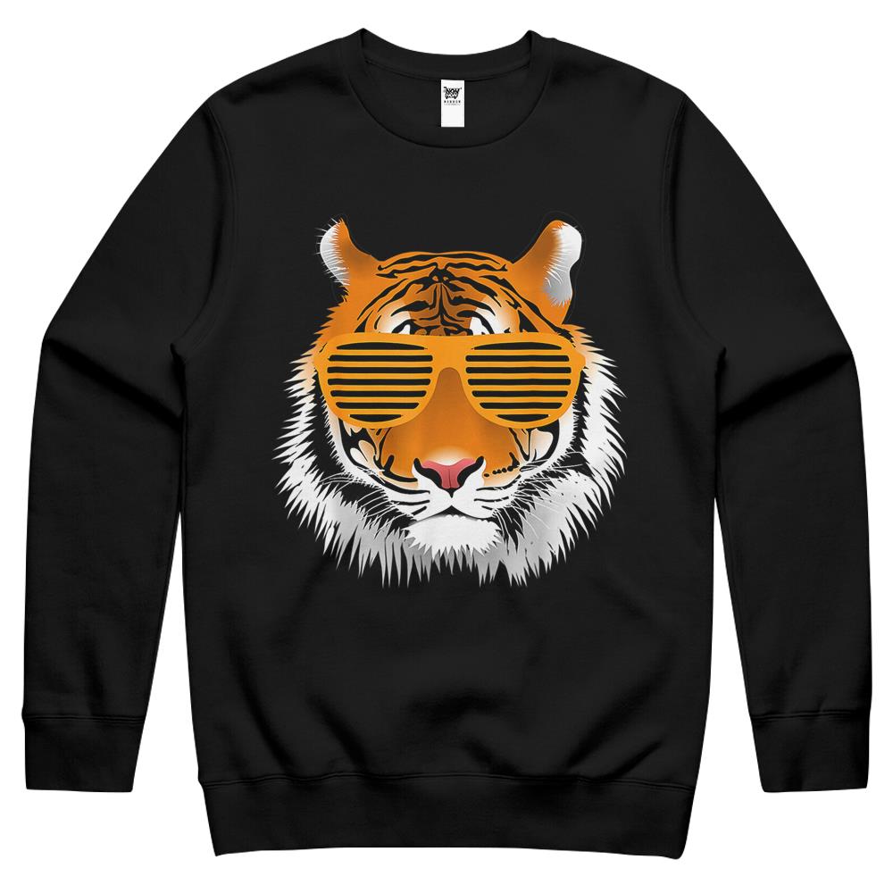 Birthday Shirt For Boy Cool Tiger Striped Animal Theme Party Crewneck Sweatshirt