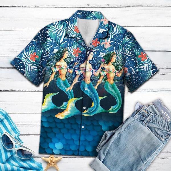 Mermaid Hawaii Shirt For Men Women Adult Ha24028